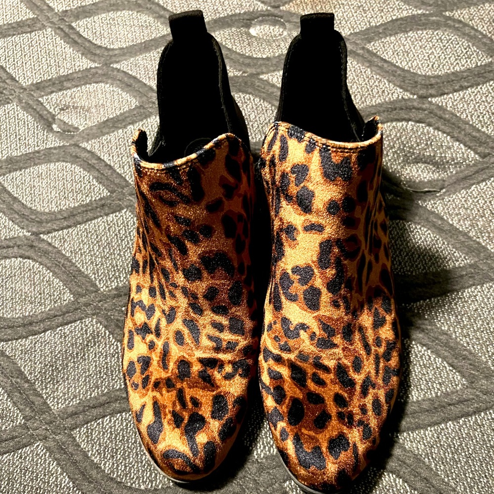 Leopard and black booties